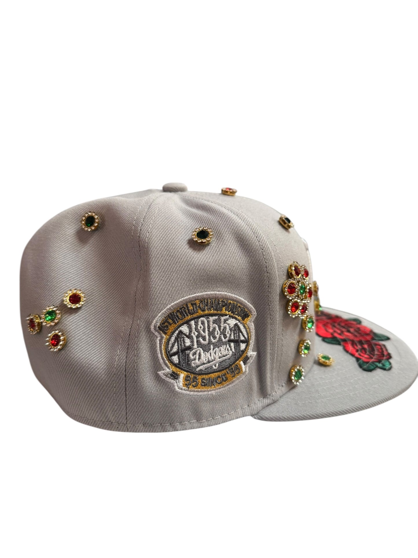 Los Angeles New Era Fitted Size 7 1/2 Grey / Roses