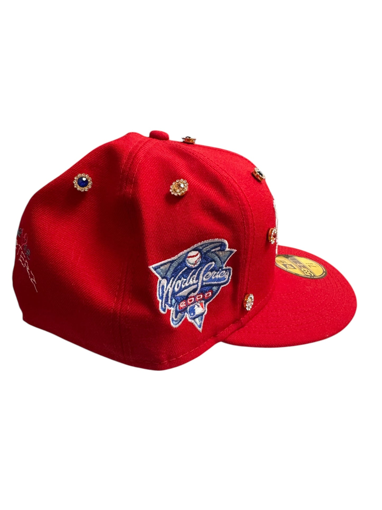 New York City Yankees Mets Subway Series New Era Fitted Size 7 5/8 Red / White