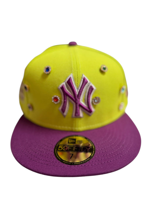 New York Yankees Bejeweled New Era Fitted Cap Size 7 1/8