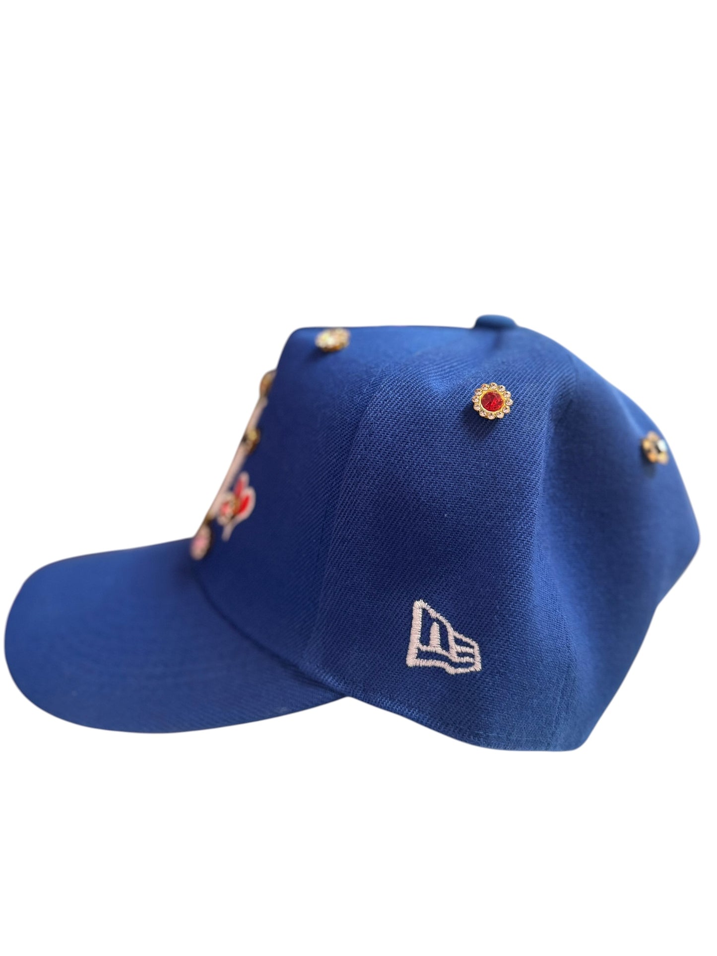 Los Angeles Dodgers Bejeweled Snapback Royal Blue / Pink Underbrim