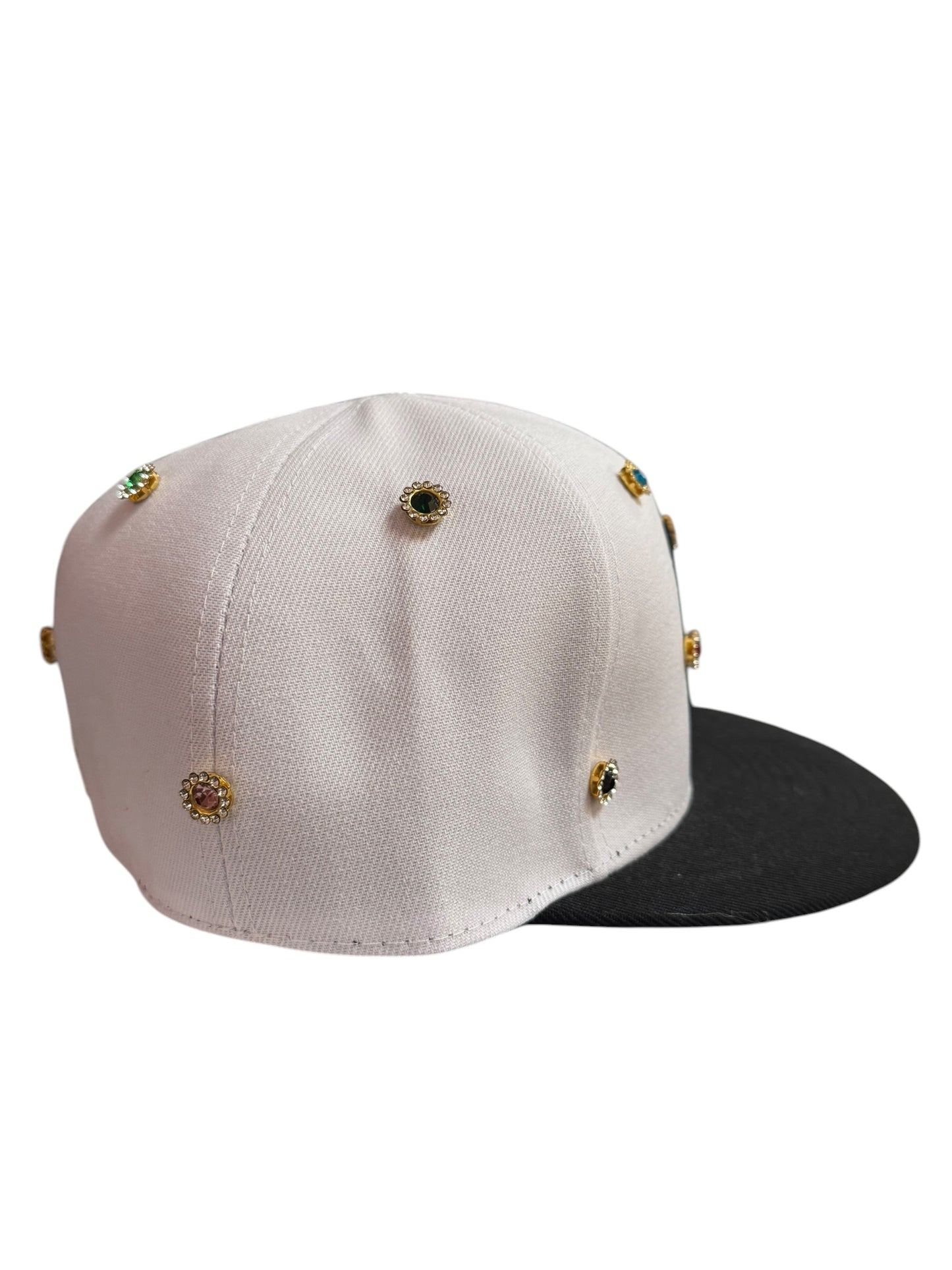 New York Yankees Bejeweled New Era Fitted Hat Size 7 1/4 White / Black