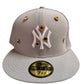 New York Yankees New Era Fitted Hat Size 7 5/8 Light Grey
