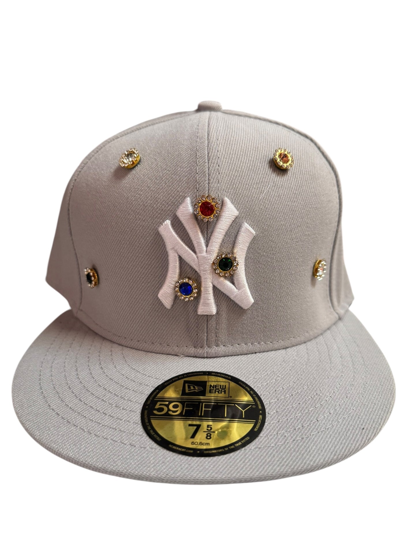 New York Yankees New Era Fitted Hat Size 7 5/8 Light Grey