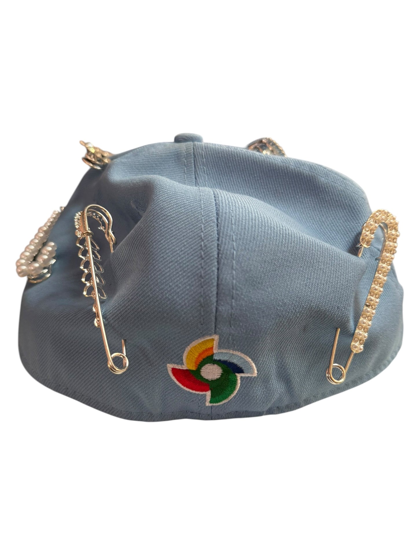 Mexico Bejeweled New Era Fitted Hat Size 7 1/2 Light Blue