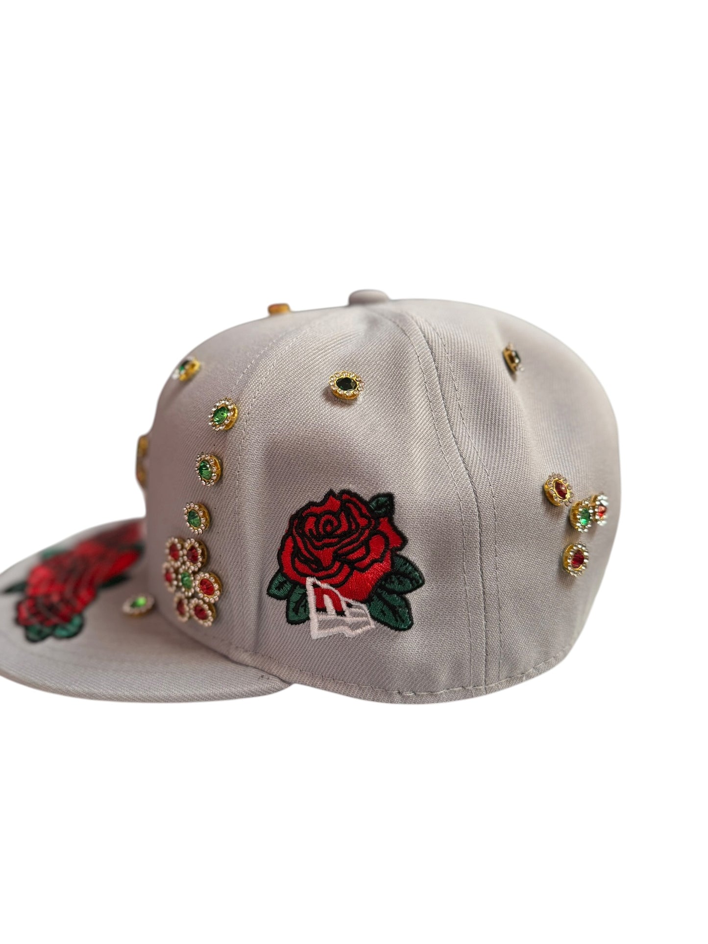 Los Angeles New Era Fitted Size 7 1/2 Grey / Roses