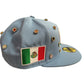 Mexico New Era Fitted Hat Size 7 1/2 Light Blue / Pink Underbrim