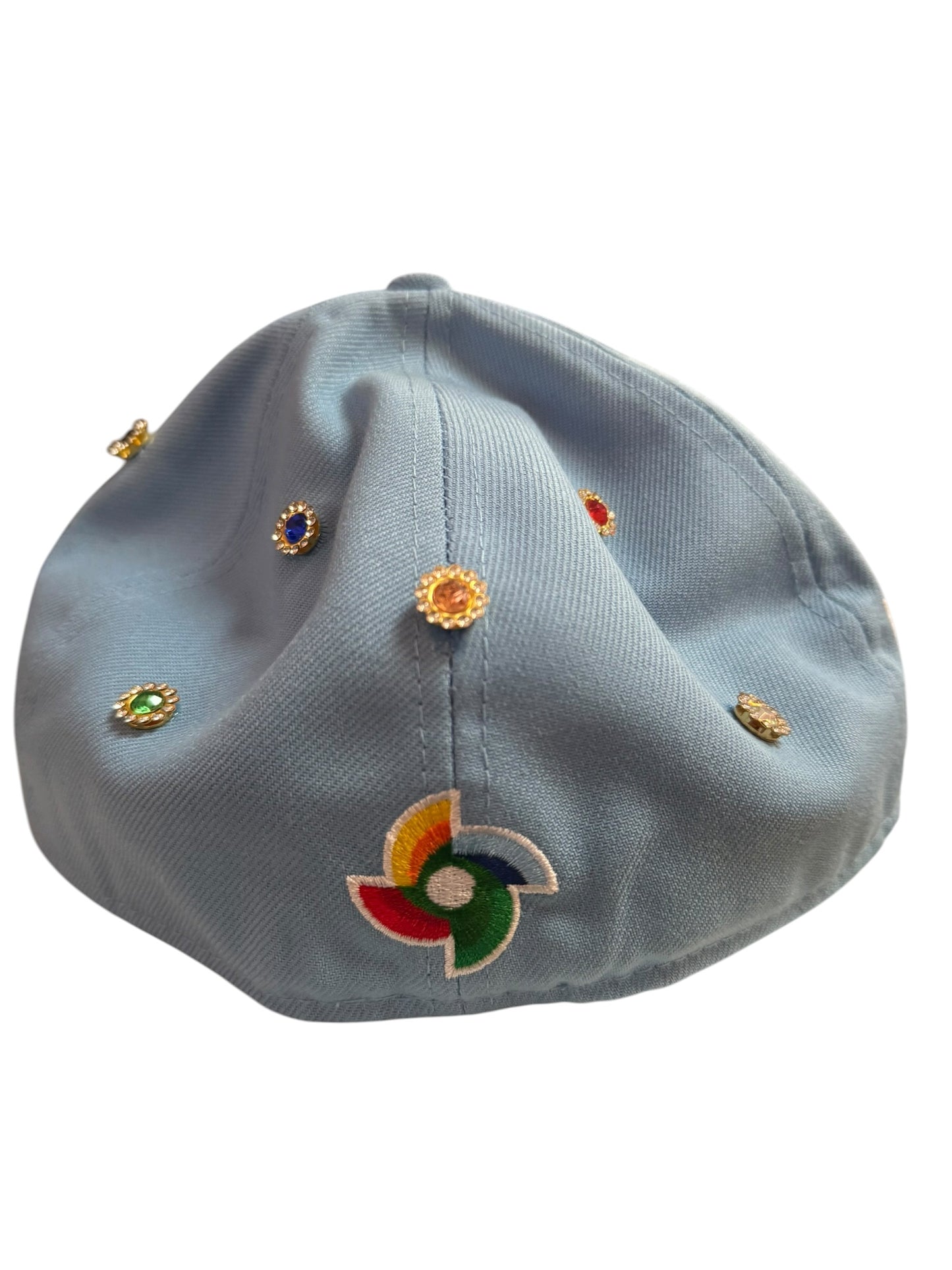Mexico New Era Fitted Hat Size 7 1/2 Light Blue / Pink Underbrim