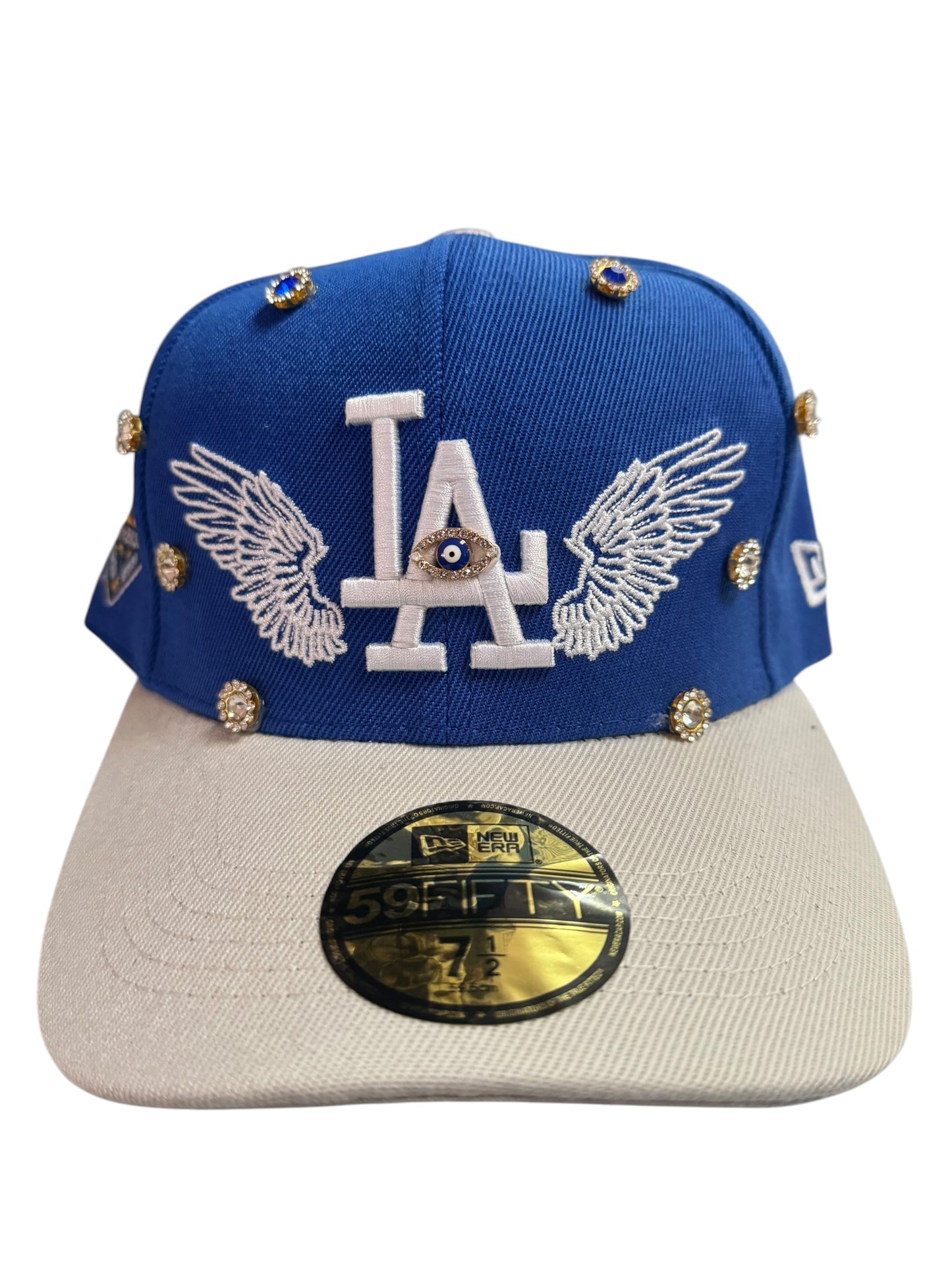 Los Angeles Dodgers new Era Fitted Size 7 1/2 Royal Blue / Grey