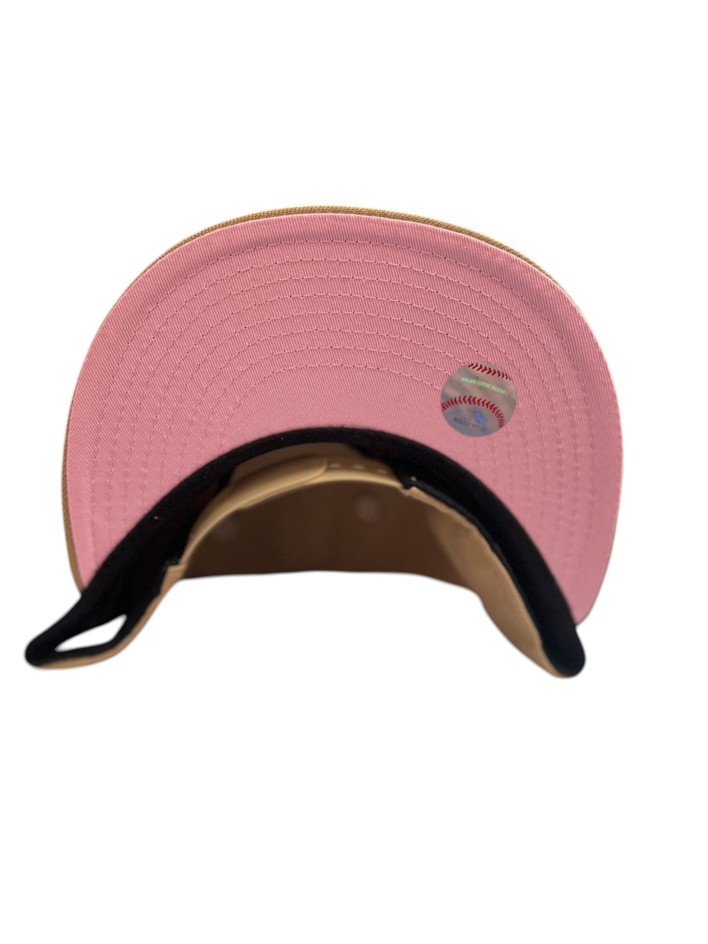 New York Yankees Rose Bejeweled New Era Snapback Khaki / Pink Underbrim