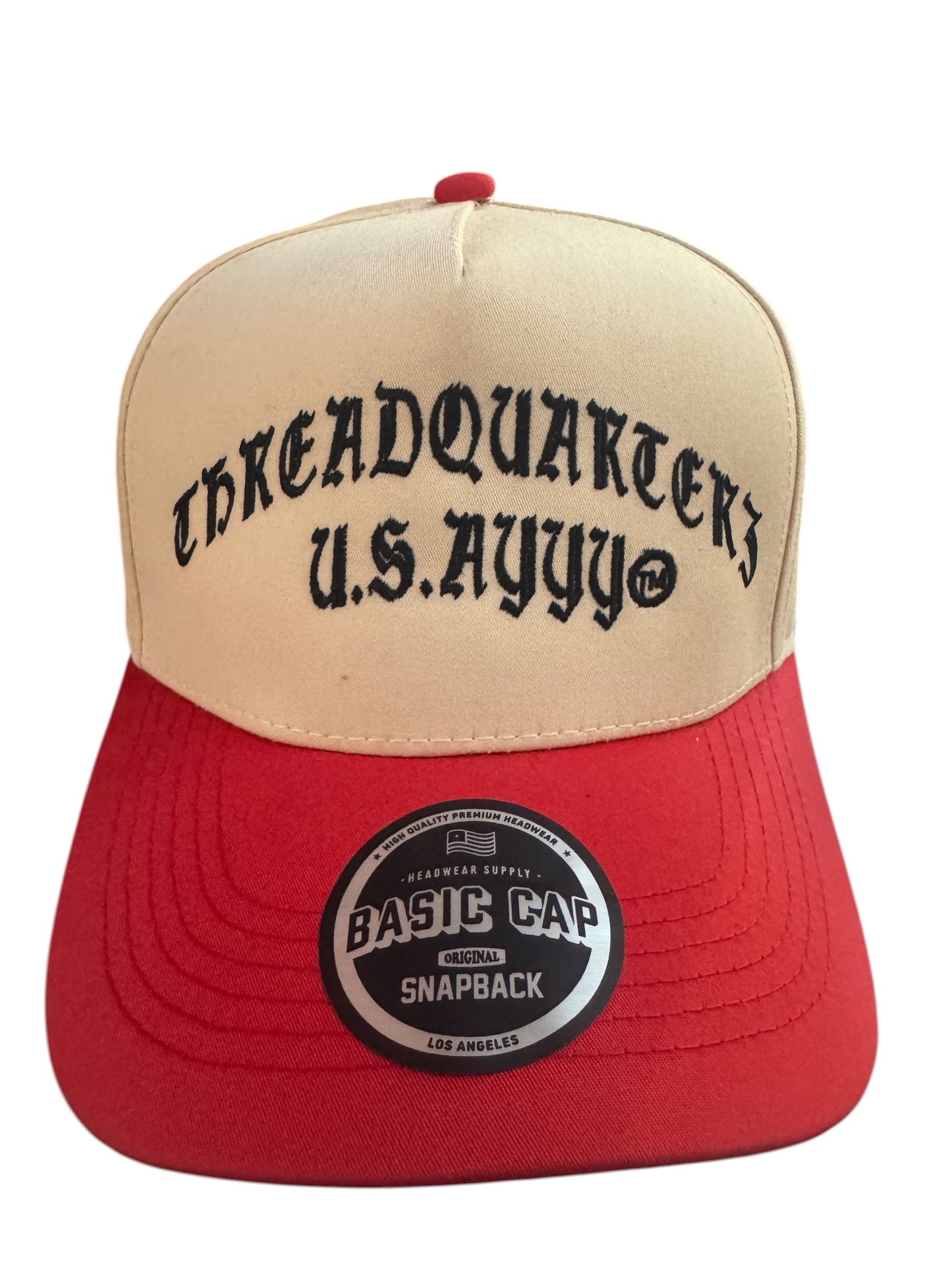 Threadquarterz U.S.Ayyy Khaki / Red Snapback