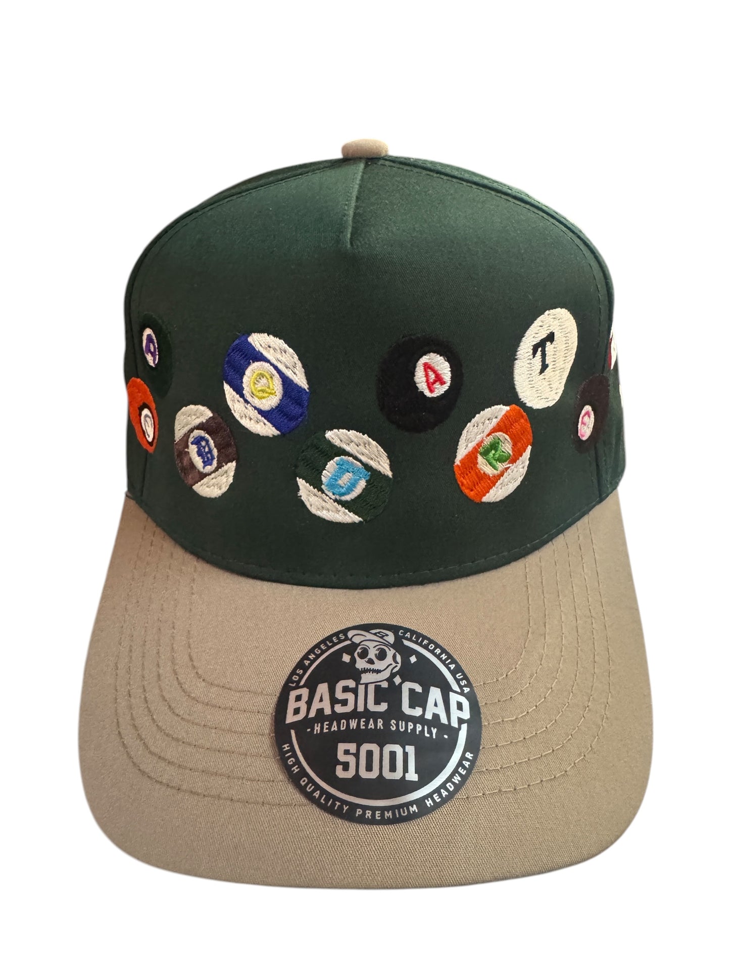 Threadquarterz Billiards Script Snapback Forest Green / Dark Grey