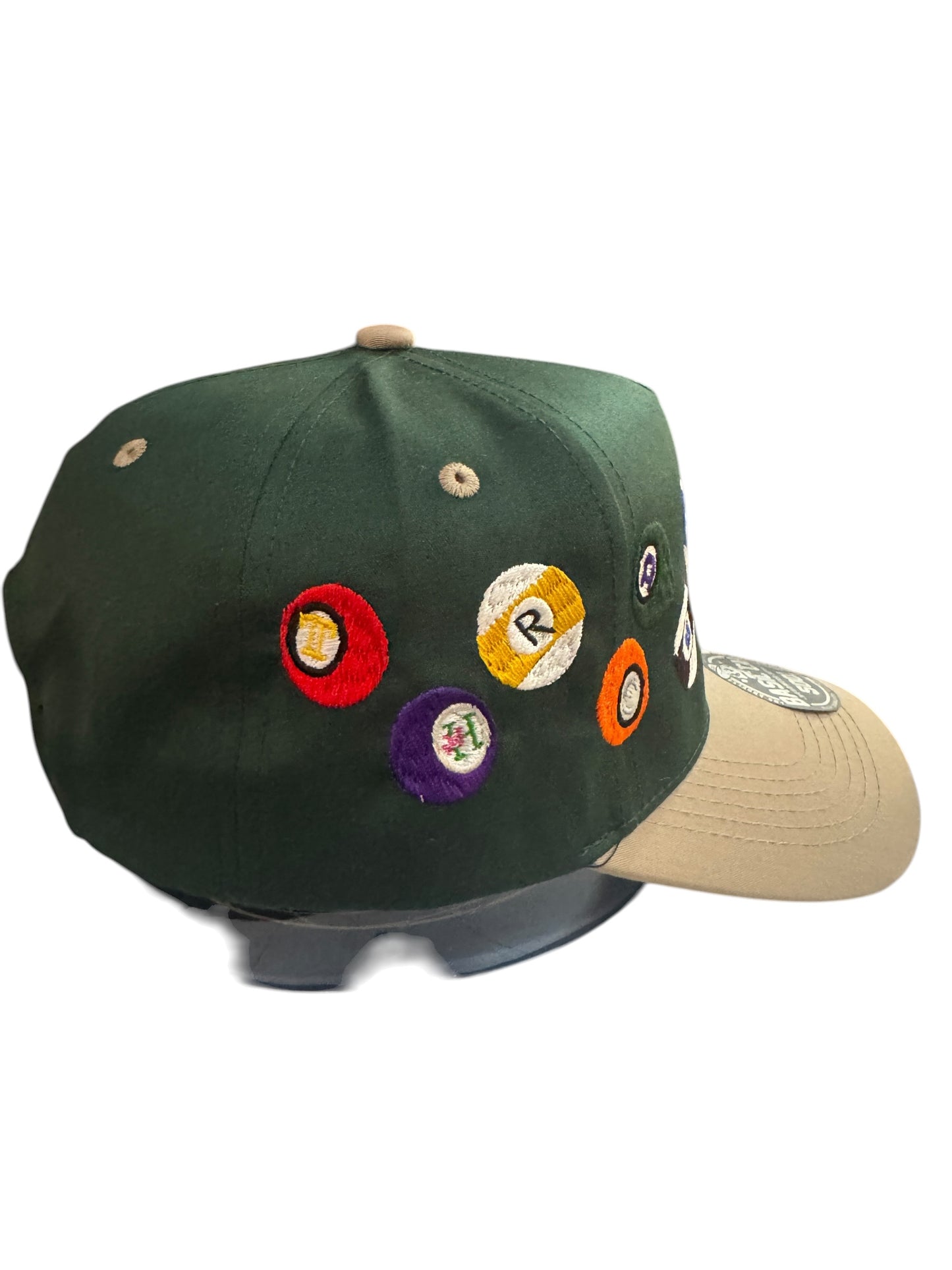 Threadquarterz Billiards Script Snapback Forest Green / Dark Grey