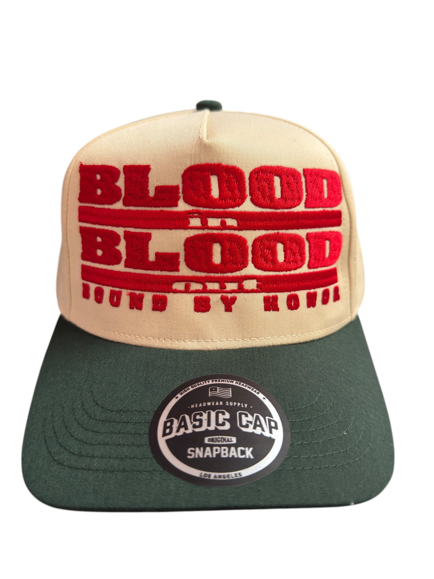 Blood In Blood Out Snapback Tan / Red / Dark Green Mexico Flag Underbrim