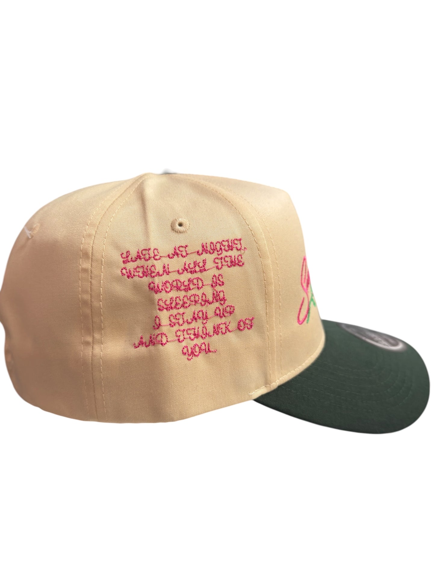 Selena Snapback Tan / Dark Green / Mexico Flag Underbrim