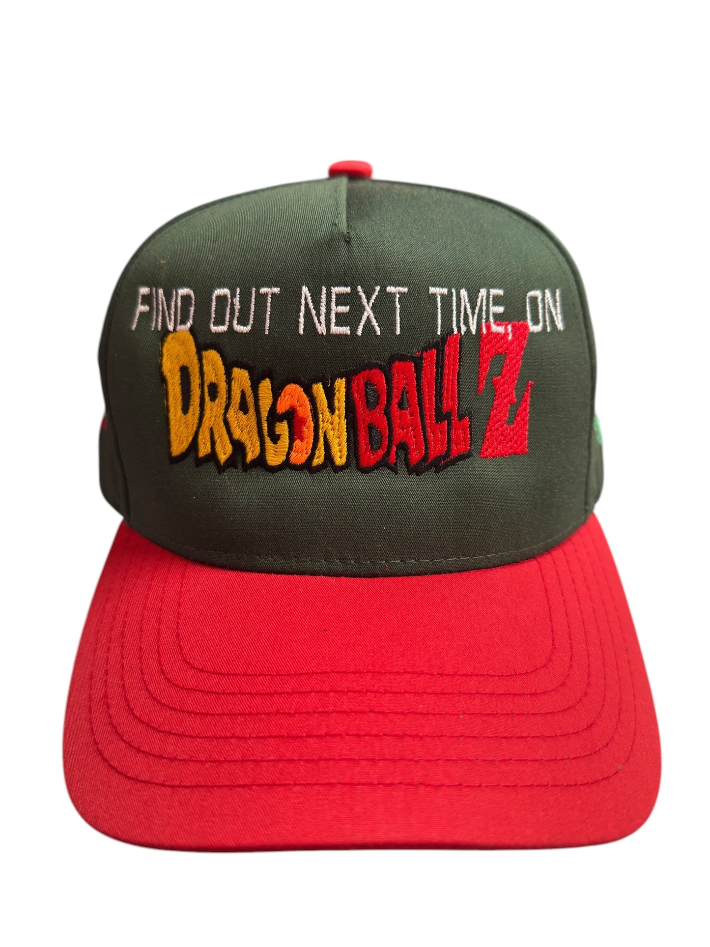 Find Out Next Time On Dragonball Z Snapback Red / Dark Green