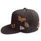 NY Butterflies Embroidered New Era Fitted Size 7 5/8 Black