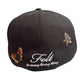 NY Butterflies Embroidered New Era Fitted Size 7 5/8 Black