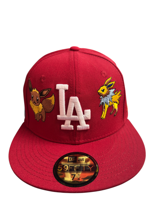 LA Eevee Evolution New Era Fitted Size 7 1/4 Red