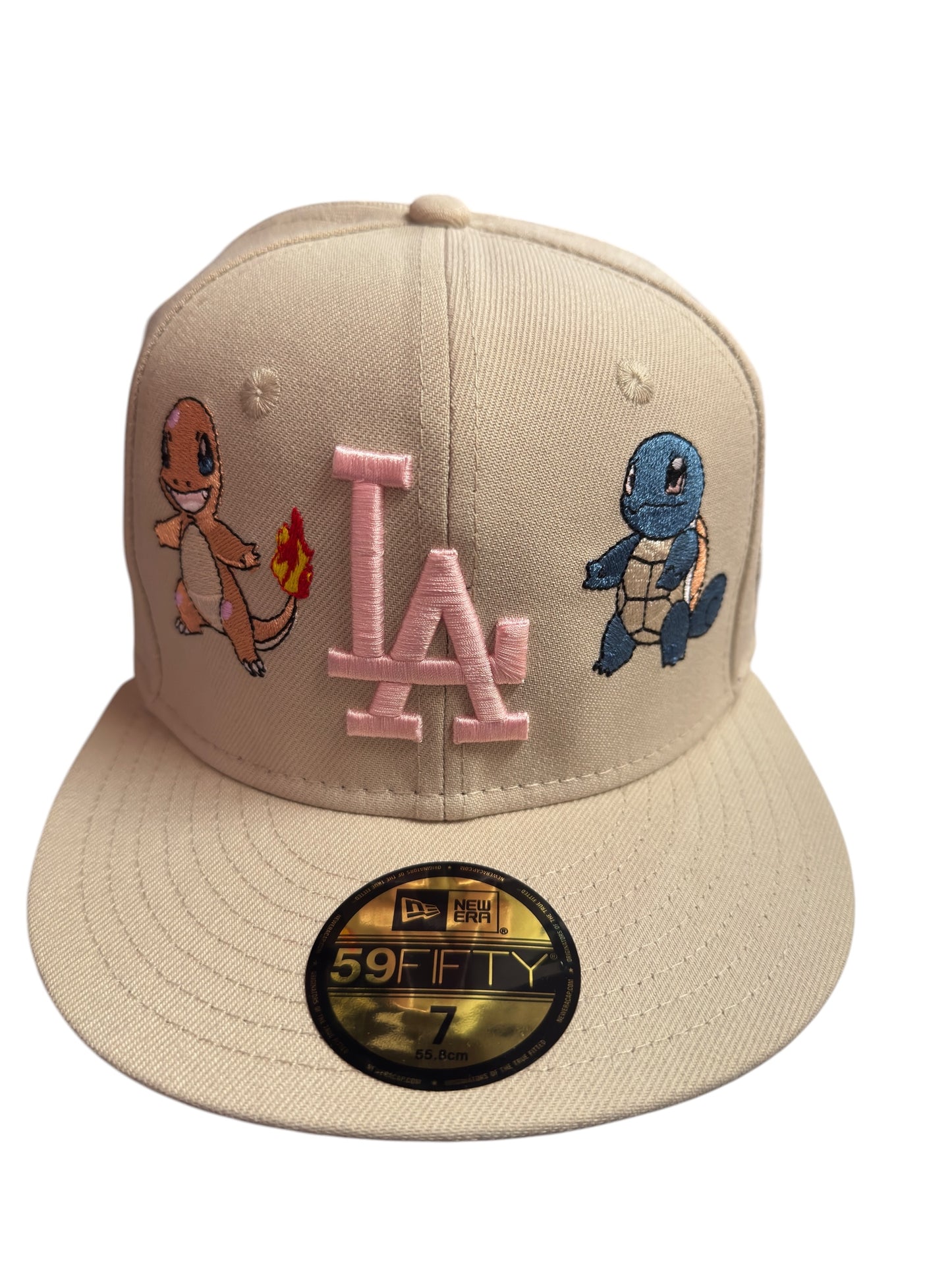 LA Pokemon Pink / Khaki New Era Fitted Size 7