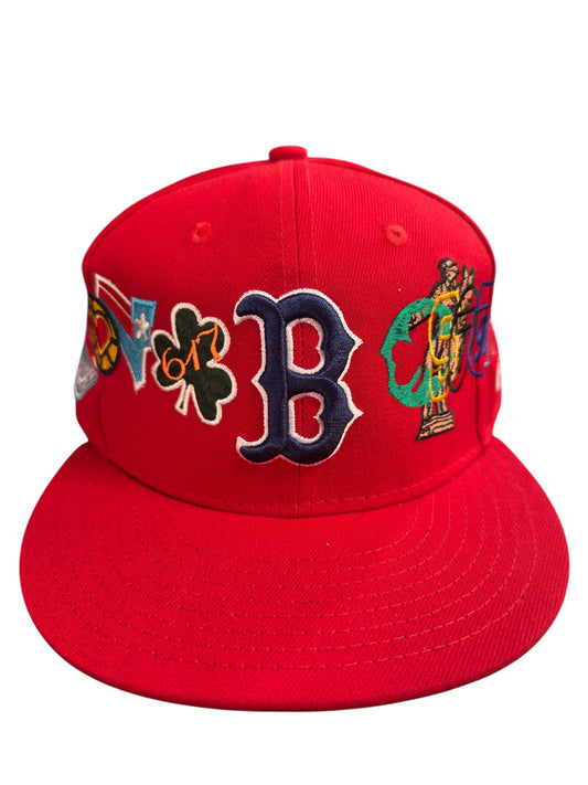 Boston New Era Fitted Red Size 7 5/8