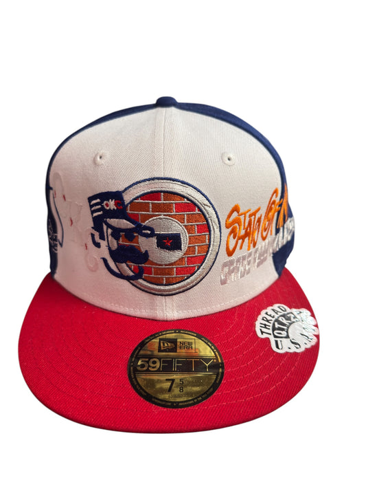 OKC New Era Fitted Blue / Red / White Size 7 5/8